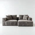Canapé 2 places gris en polyester effet velours forme droite 220 x 105 x 80 cm